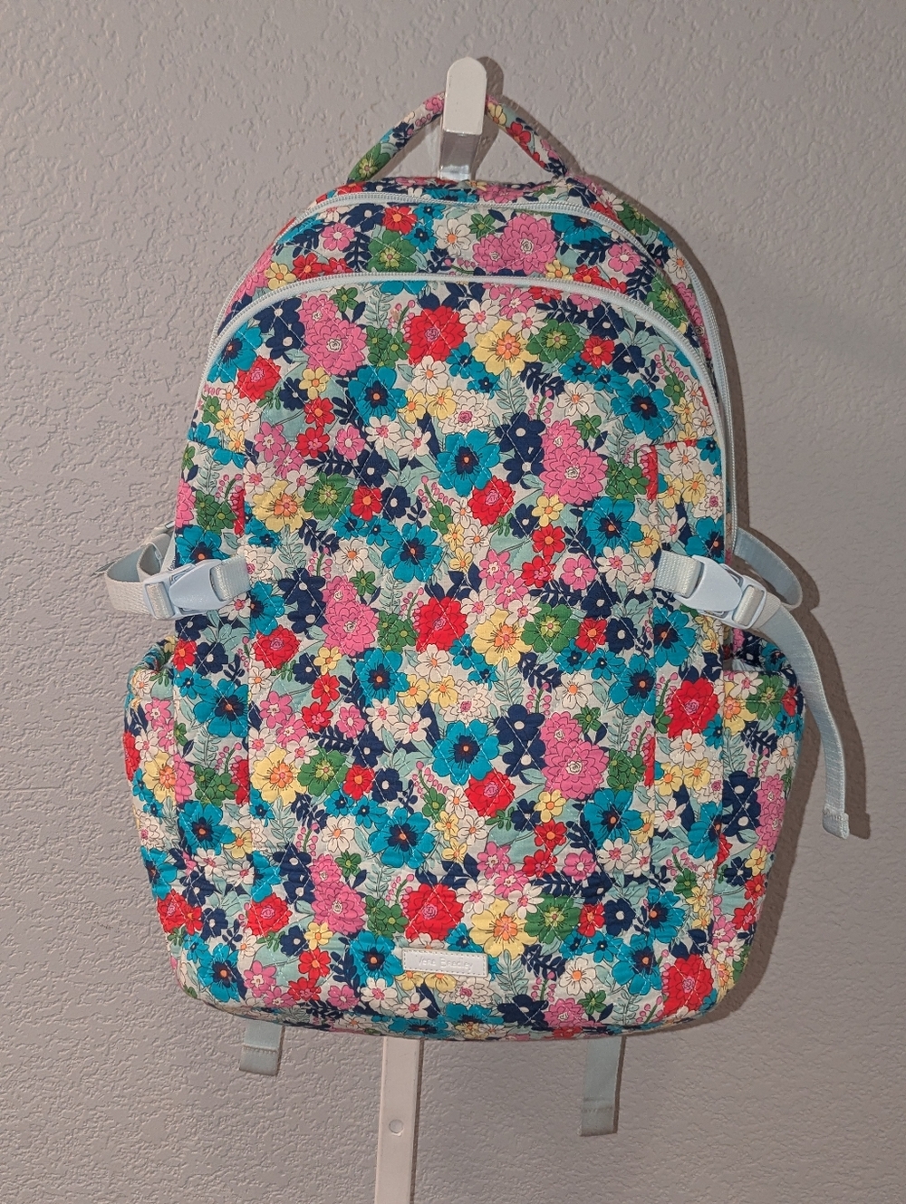 Vera Bradley Far Out Floral Laptop Backpack Quilted Tech Bag School Travel